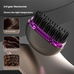 Mini Ceramic Steam Hair Straightener Comb | Cordless USB Rechargeable Hair Styler