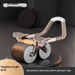 Gray AD wheel kneeling mat with text on a dark background